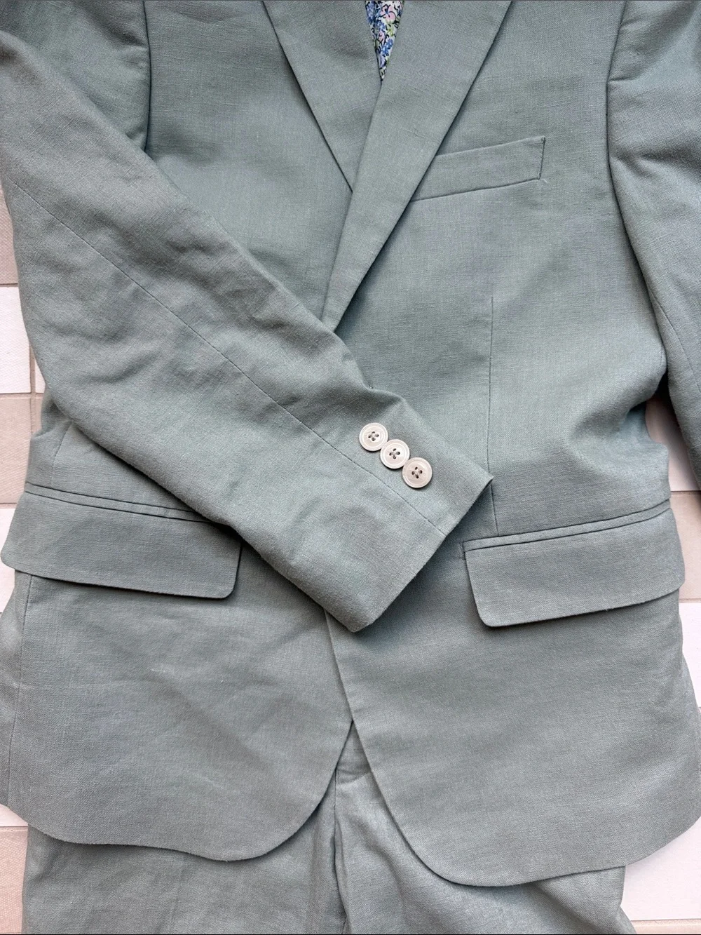Boys Linen Suit Two-Piece Blazer & Pants size 10 Nordstrom Tallia